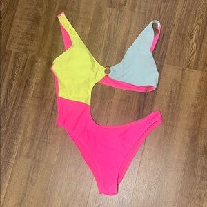 Pink and White Swimsuit